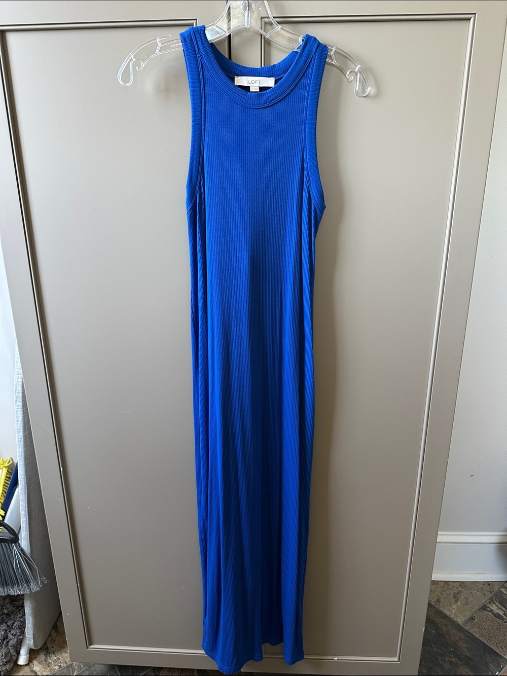 LOFT Cobalt Blue Ribbed Tank Maxi Dress